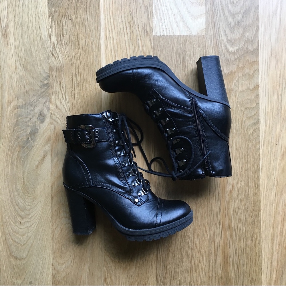 G by Guess heeled lace-up boots